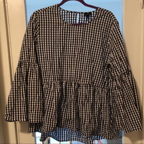 Who What Wear Tops - NWOT WHO WHAT WEAR Buffalo Plaid Peplum Blouse